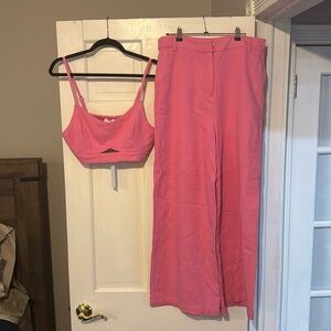 house of Harlow pink denim set size 10, tags still attached
